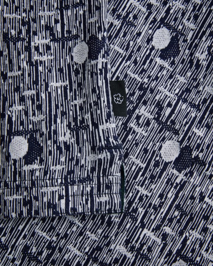 Ted Baker coreo geometrisch gebreid poloshirt marineblauw kleding Heren 6R02N1224