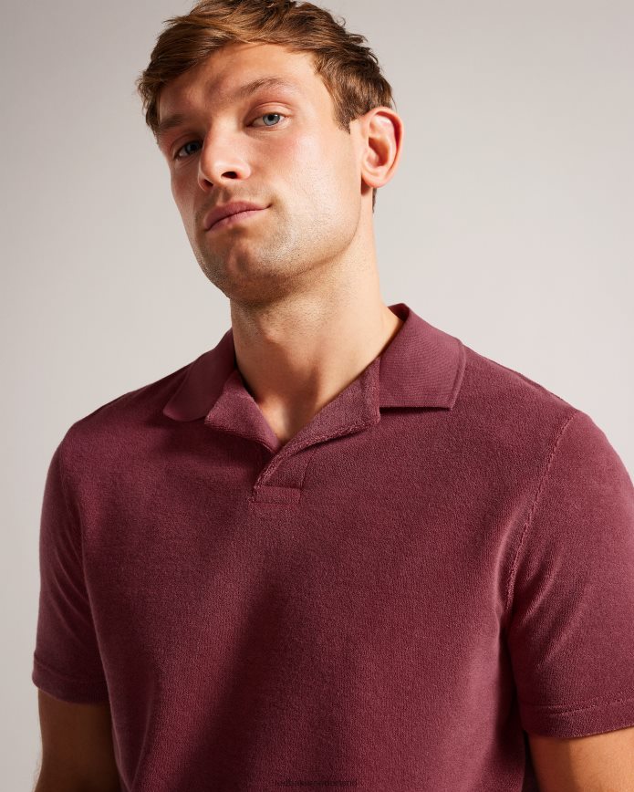 Ted Baker sndbank badstof poloshirt met reverskraag middel roze kleding Heren 6R02N1494
