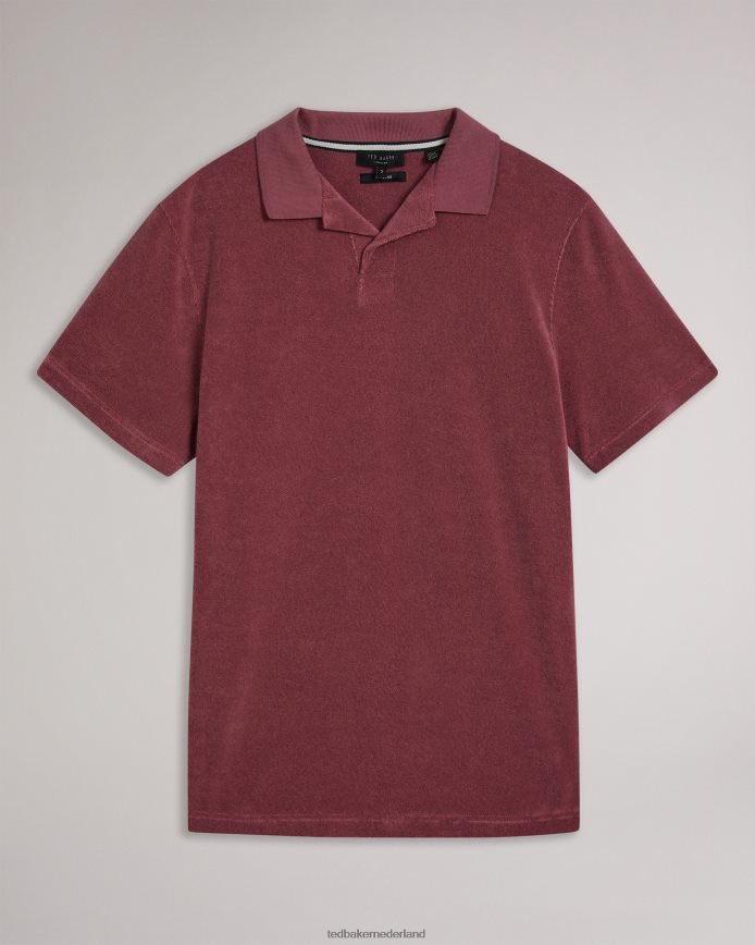 Ted Baker sndbank badstof poloshirt met reverskraag middel roze kleding Heren 6R02N1494