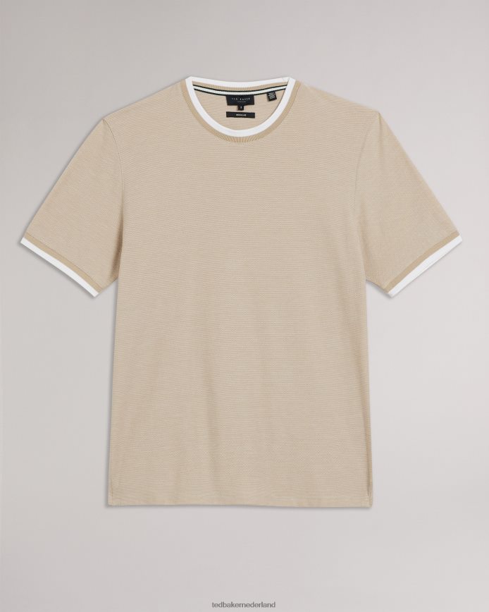 Ted Baker Bowker T-shirt met normale pasvorm en structuur bruinen kleding Heren 6R02N1298