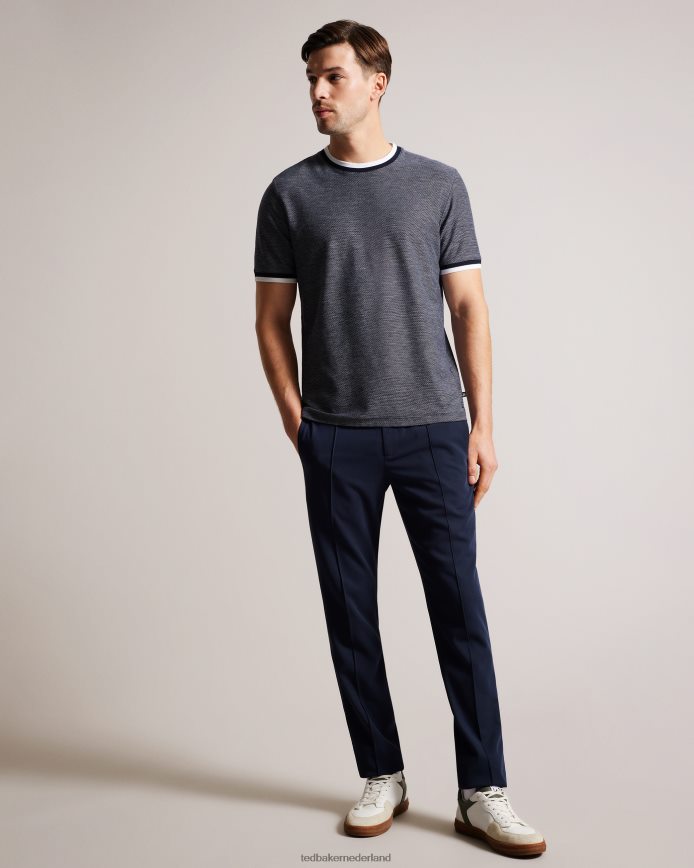 Ted Baker Bowker T-shirt met normale pasvorm en structuur marine kleding Heren 6R02N1324