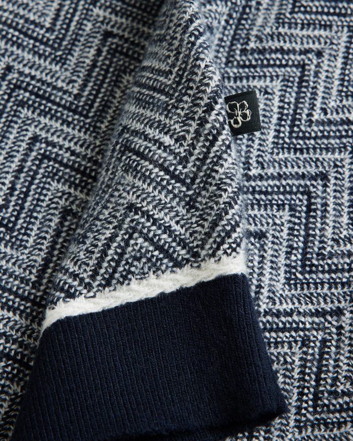 Ted Baker Nudla zigzaggebreid T-shirt marine kleding Heren 6R02N1429