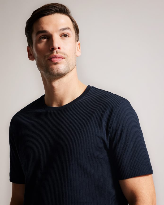 Ted Baker harken getextureerd T-shirt met normale pasvorm marine kleding Heren 6R02N1479