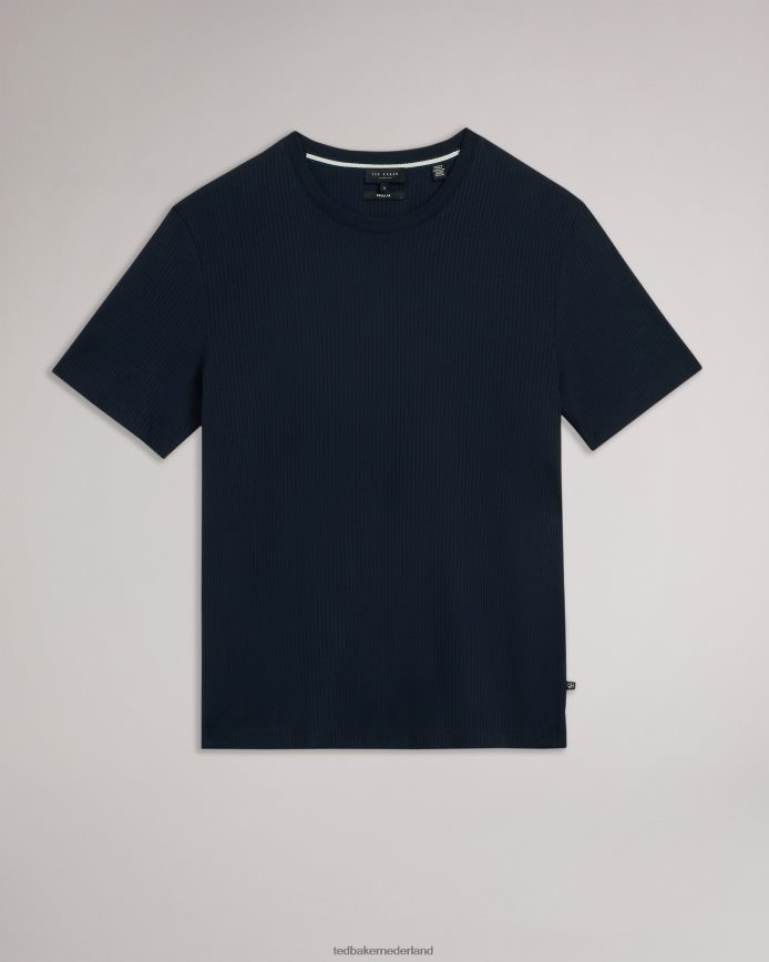 Ted Baker harken getextureerd T-shirt met normale pasvorm marine kleding Heren 6R02N1479