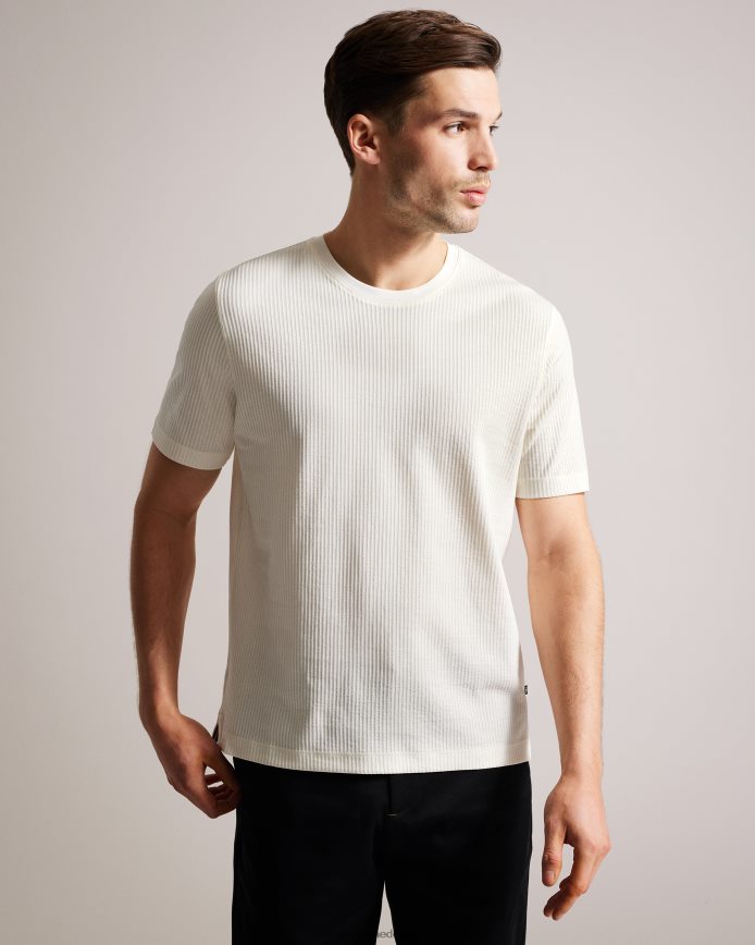 Ted Baker harken getextureerd T-shirt met normale pasvorm wit kleding Heren 6R02N1300