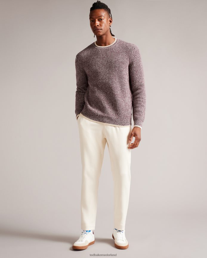 Ted Baker Overhal gebreide trui met normale pasvorm kastanjebruin kleding Heren 6R02N1295