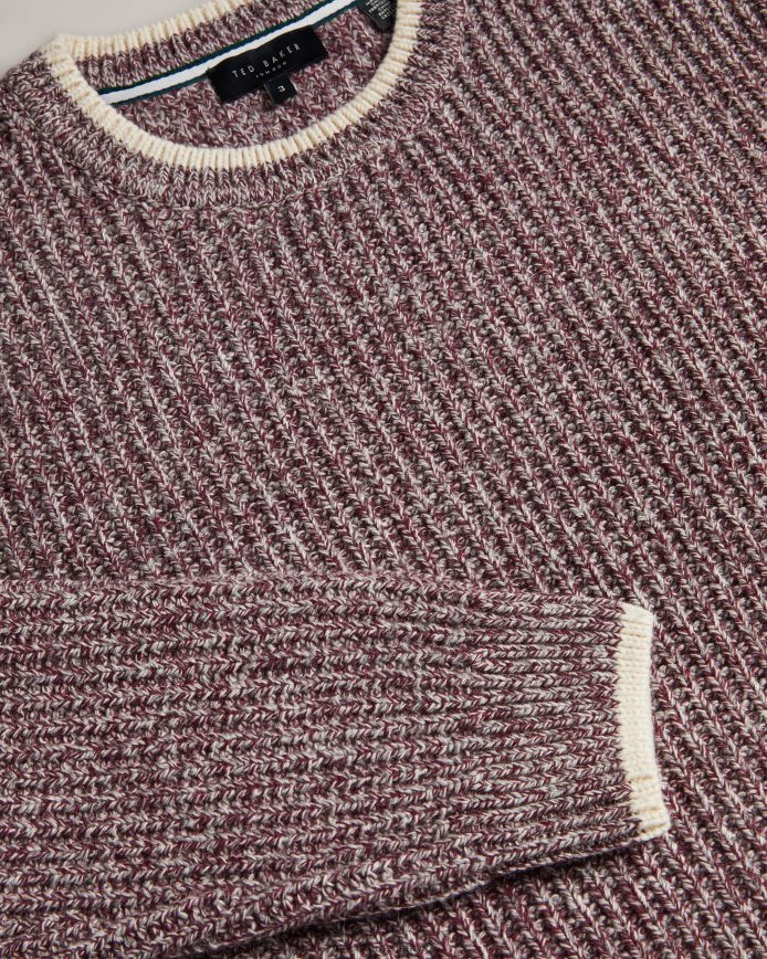 Ted Baker Overhal gebreide trui met normale pasvorm kastanjebruin kleding Heren 6R02N1295