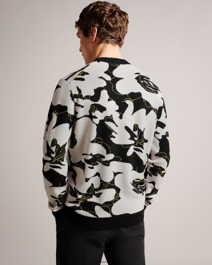 Ted Baker Ozier trui van merinowol met bloemenprint zwart kleding Heren 6R02N1275