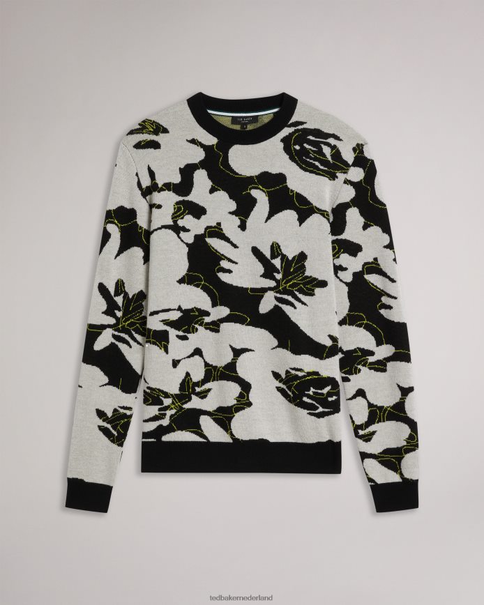 Ted Baker Ozier trui van merinowol met bloemenprint zwart kleding Heren 6R02N1275