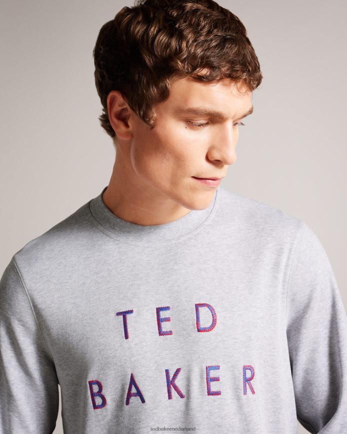 Ted Baker Sonics-trui met lange mouwen en merklogo grijze mergel kleding Heren 6R02N1273