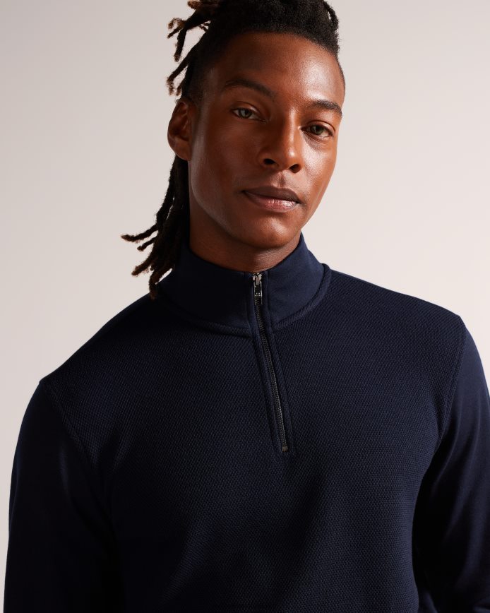 Ted Baker sanot trui met lange mouwen en trechterhals marine kleding Heren 6R02N1292