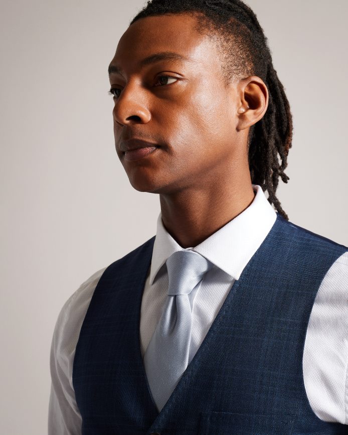 Ted Baker drydenw marineblauw geruit gilet marine kleding Heren 6R02N1585