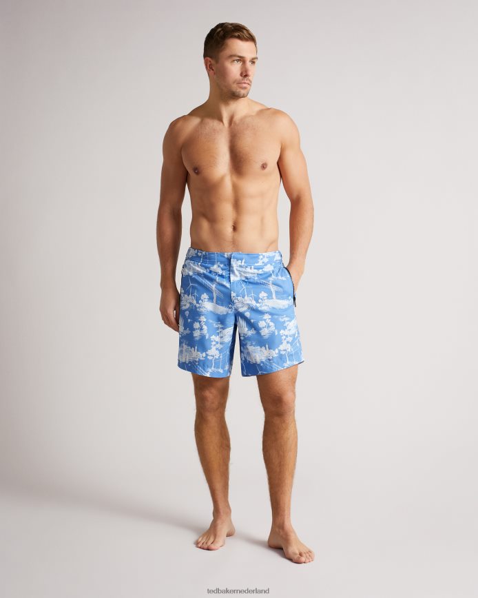 Ted Baker Zwemshort met holowayprint blauw kleding Heren 6R02N1665