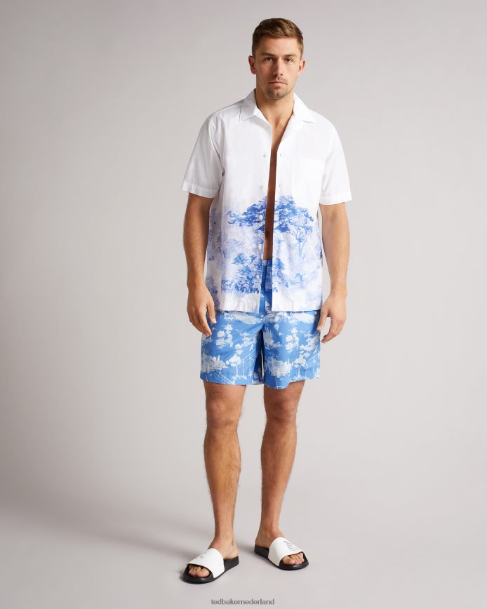 Ted Baker Zwemshort met holowayprint blauw kleding Heren 6R02N1665