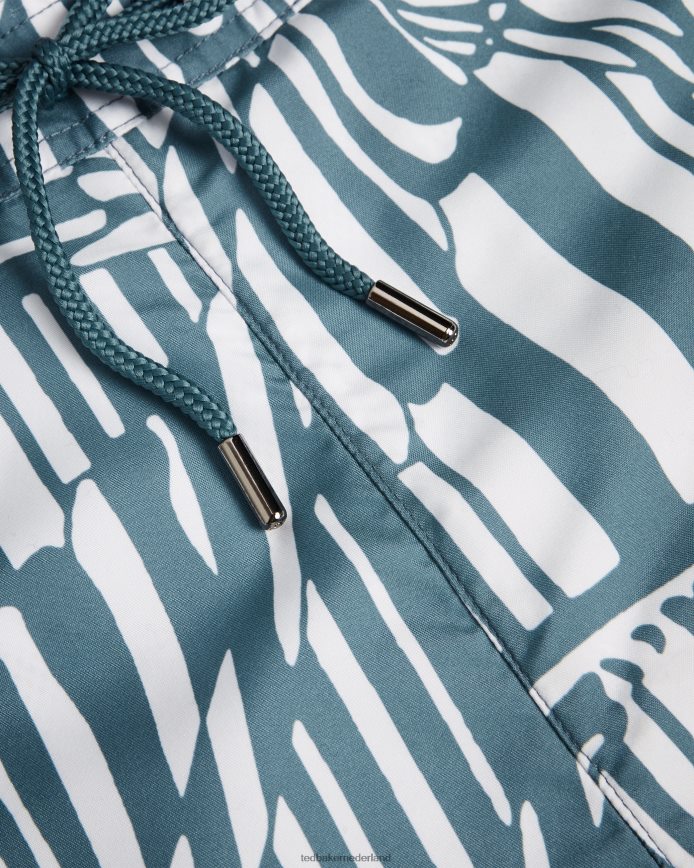 Ted Baker turfachtige zwemshort met vlinderstreepprint middelblauw kleding Heren 6R02N1485