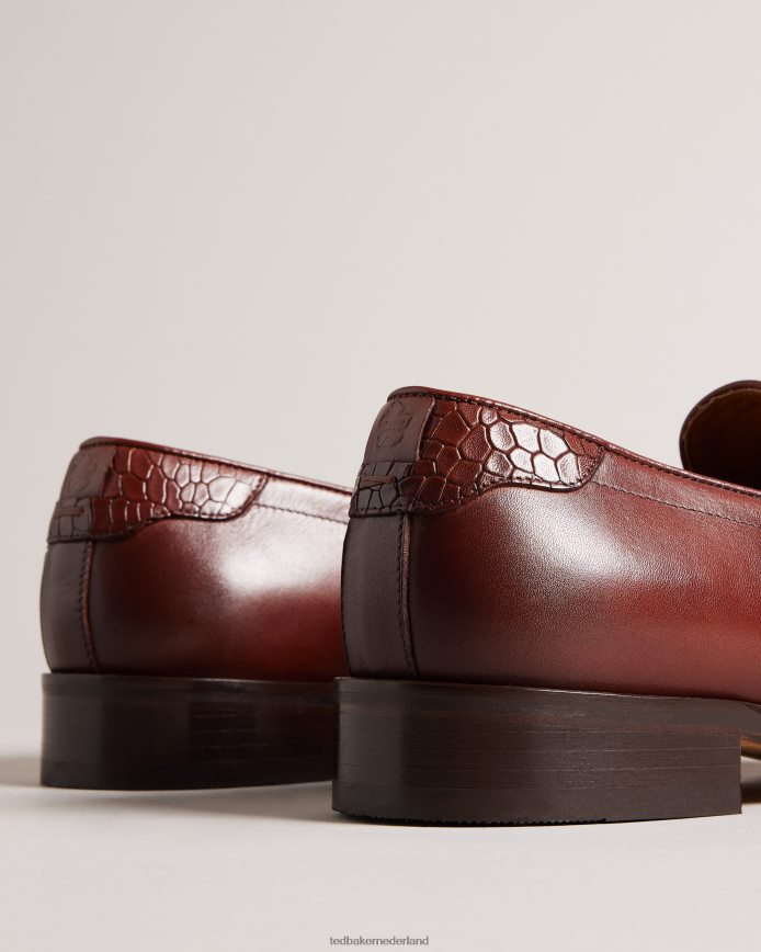 Ted Baker Antoinn leren formele loafers met krokodilleneffect bruin-chocolade schoenen Heren 6R02N1796