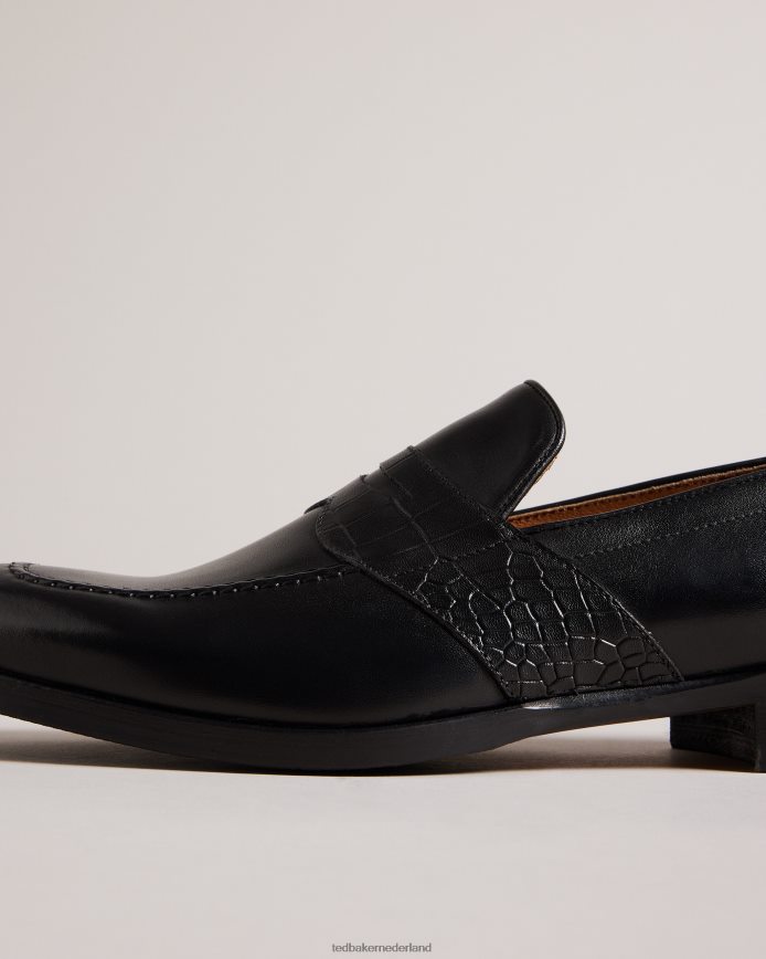 Ted Baker Antoinn leren formele loafers met krokodilleneffect zwart schoenen Heren 6R02N1794