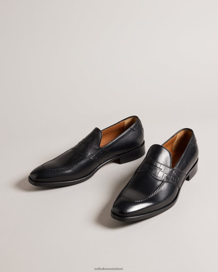 Ted Baker Antoinn leren formele loafers met krokodilleneffect zwart schoenen Heren 6R02N1794