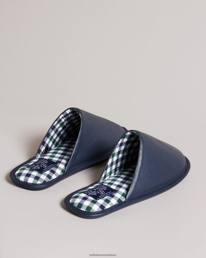 Ted Baker Ardin leren muiltjes pantoffels marine schoenen Heren 6R02N1967