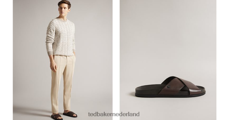 Ted Baker Oscar leren sandalen bruin schoenen Heren 6R02N1859