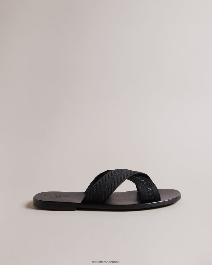 Ted Baker kaidenn gekruiste bandschuivers zwart schoenen Heren 6R02N1872