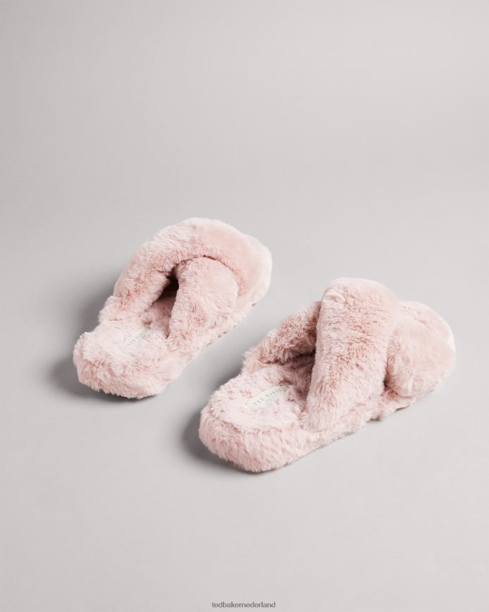 Ted Baker losse pantoffels van imitatiebont donkerroze schoenen Heren 6R02N923