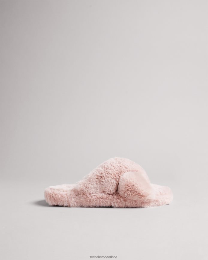 Ted Baker losse pantoffels van imitatiebont donkerroze schoenen Heren 6R02N923