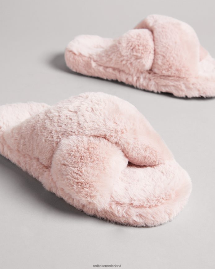 Ted Baker losse pantoffels van imitatiebont donkerroze schoenen Heren 6R02N923