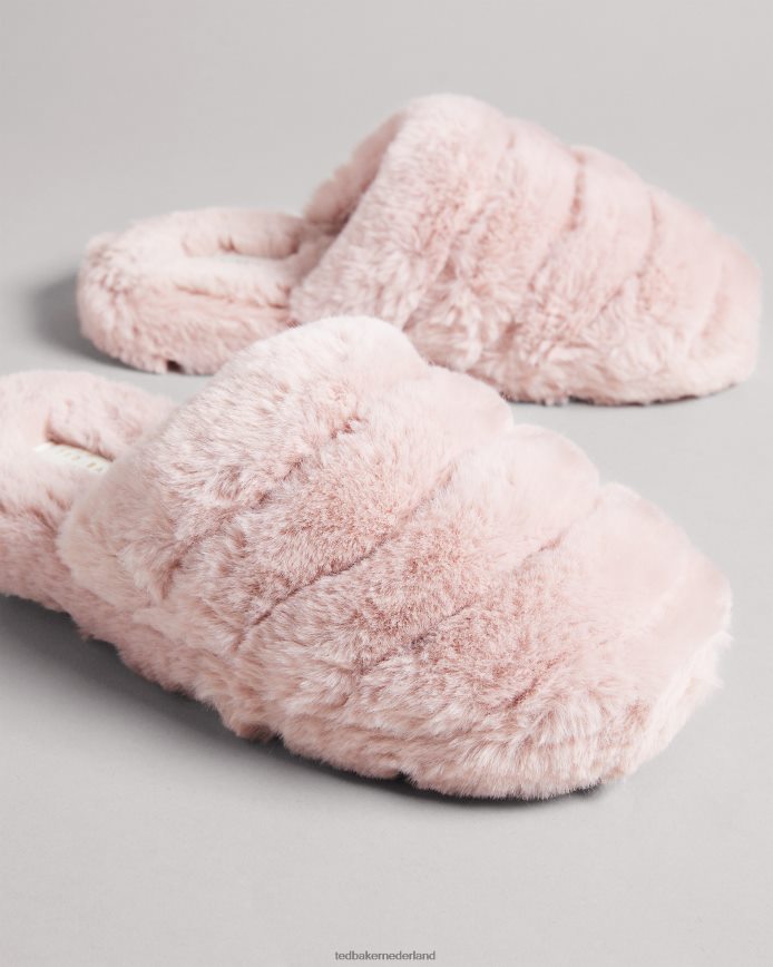 Ted Baker sloffen van nepbont donkerroze schoenen Heren 6R02N930