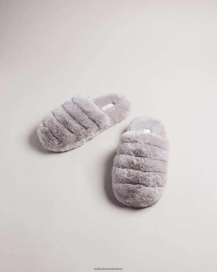 Ted Baker sloffen van nepbont lichtgrijs schoenen Heren 6R02N927