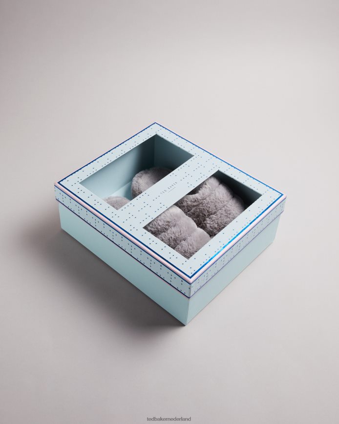 Ted Baker sloffen van nepbont lichtgrijs schoenen Heren 6R02N927