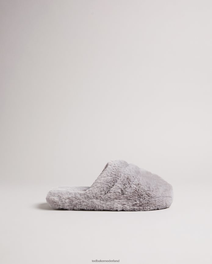 Ted Baker sloffen van nepbont lichtgrijs schoenen Heren 6R02N927