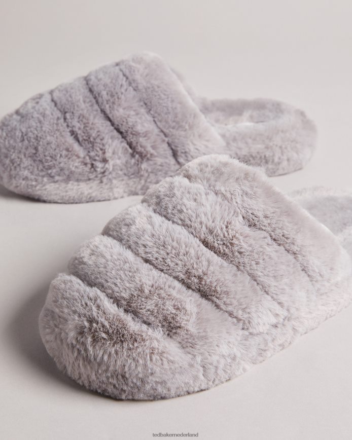 Ted Baker sloffen van nepbont lichtgrijs schoenen Heren 6R02N927