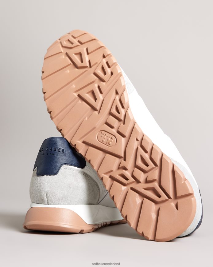 Ted Baker Frayney leren en suède t-sneakers marine schoenen Heren 6R02N1822