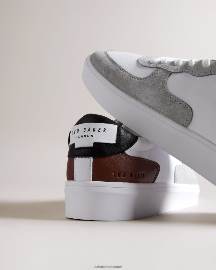 Ted Baker Gawyn leren sneakers met kleurblokken bruin schoenen Heren 6R02N1888