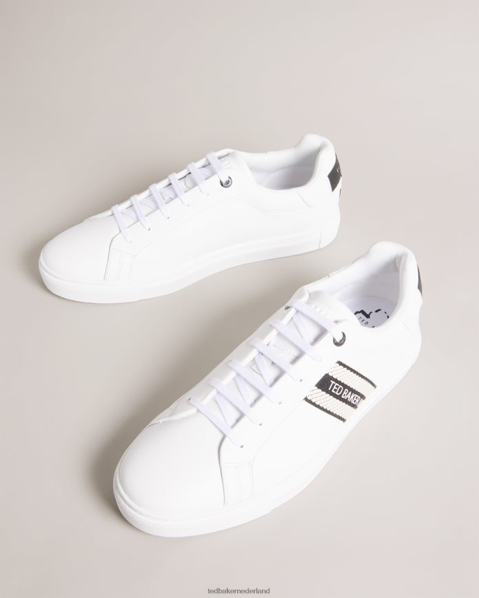 Ted Baker trilobw leren sneakers met webbing-detail wit schoenen Heren 6R02N1858