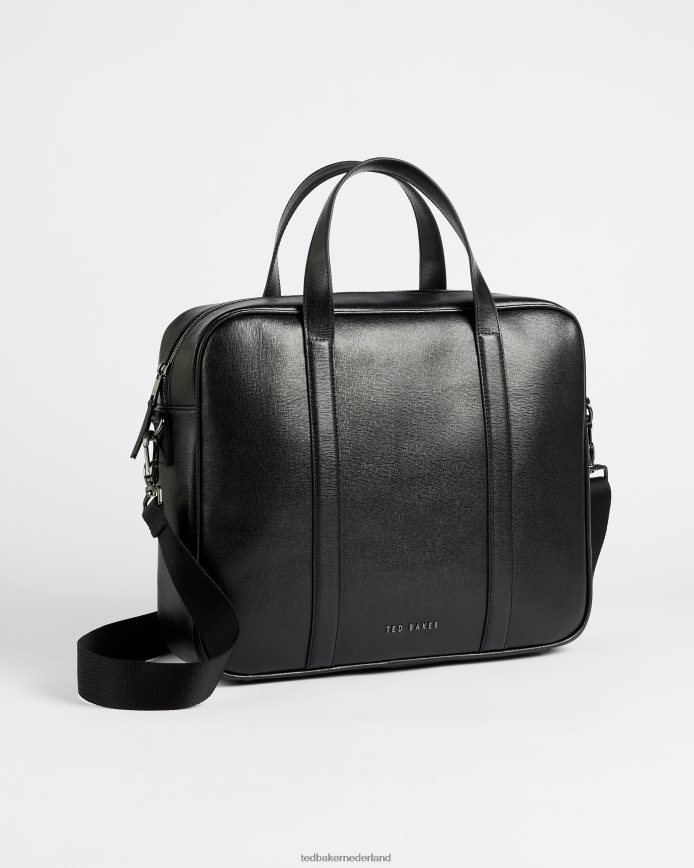 Ted Baker Strath documententas van saffianoleer zwart Tassen Heren 6R02N1765