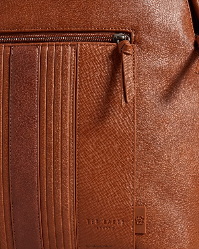 Ted Baker Esentle gestreepte pu-rugzak bruinen Tassen Heren 6R02N1777