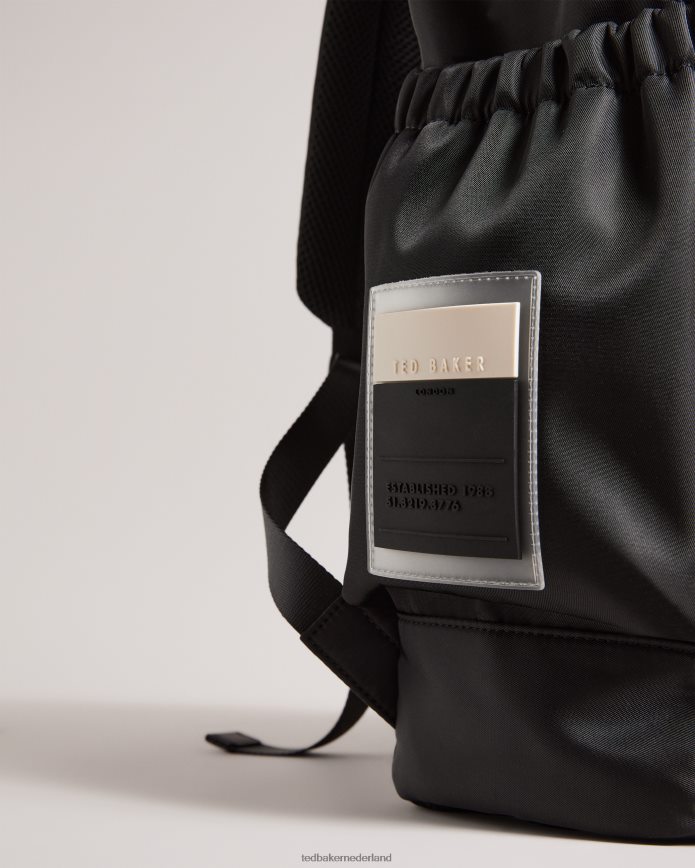 Ted Baker matew keperstof retro sportrugzak zwart Tassen Heren 6R02N1746