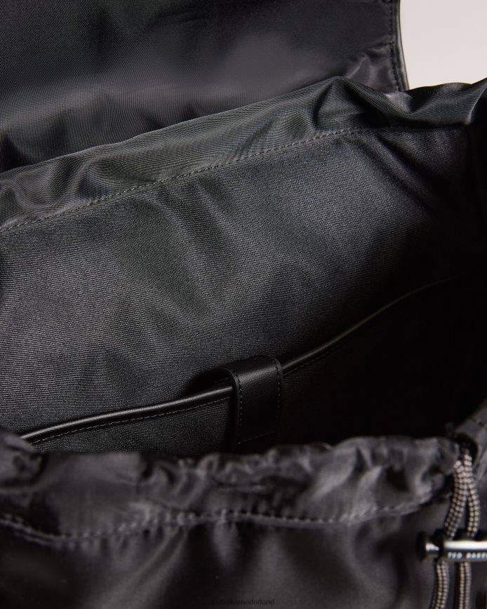 Ted Baker matew keperstof retro sportrugzak zwart Tassen Heren 6R02N1746