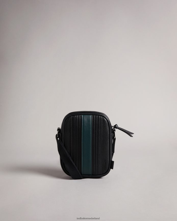 Ted Baker Altijd gestreepte pu flightbag zwart Tassen Heren 6R02N1758