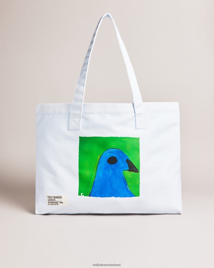 Ted Baker Burdey geschilderde vogel strandtas lichtblauw Tassen Heren 6R02N1754