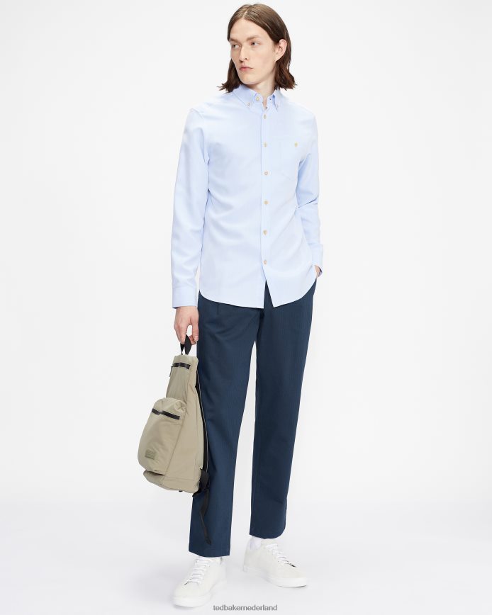 Ted Baker Talkin geplooide visgraatbroek marine kleding Heren 6R02N1684