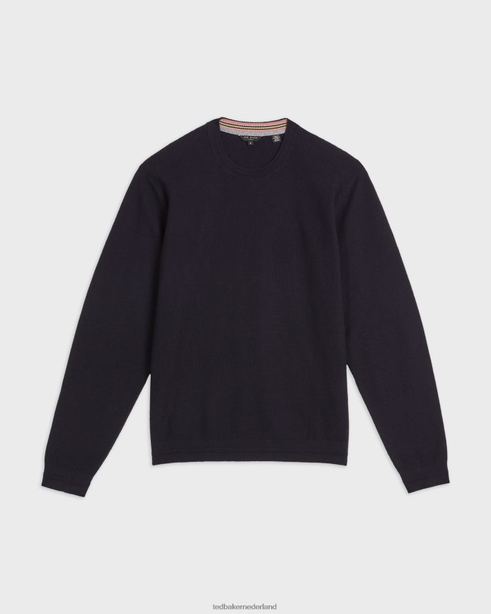 Ted Baker Staylay getextureerde trui met ronde hals marine kleding Heren 6R02N1709