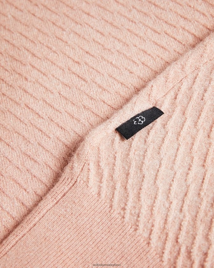 Ted Baker knares ls getextureerde trui met ronde hals roze kleding Heren 6R02N1717