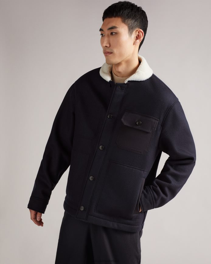 Ted Baker Jansky jas van gebonden wol marine kleding Heren 6R02N1667