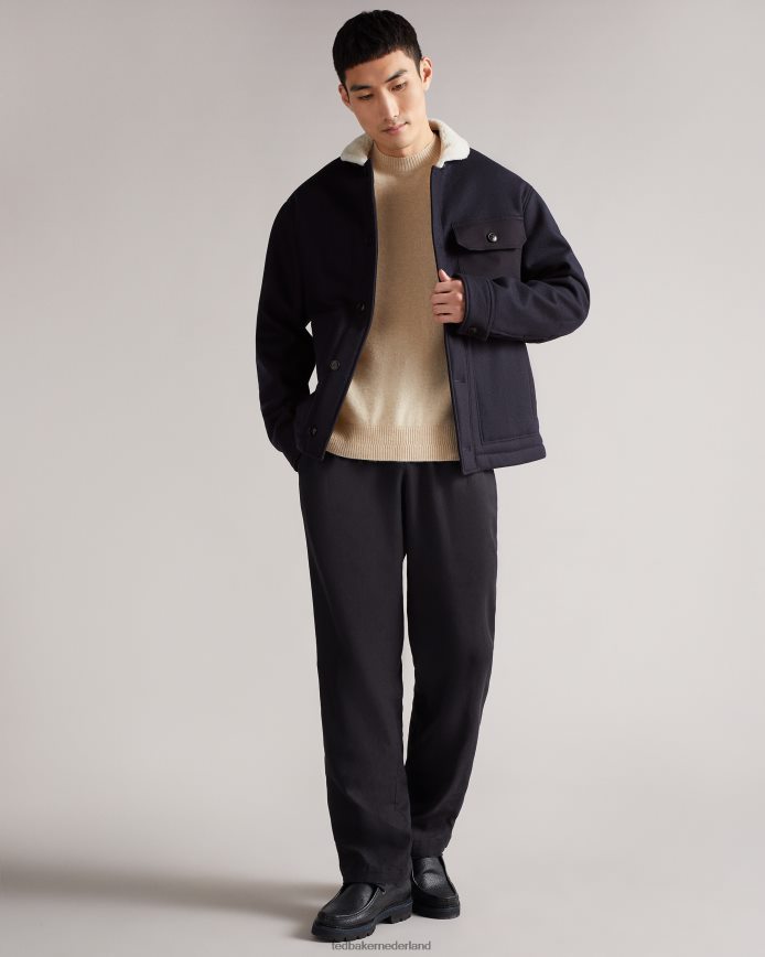 Ted Baker Jansky jas van gebonden wol marine kleding Heren 6R02N1667