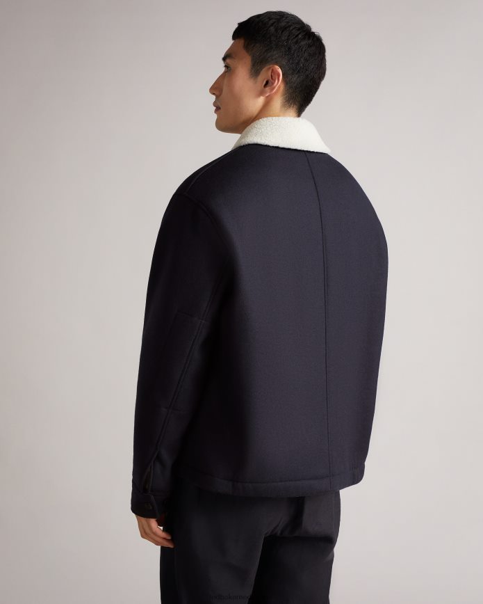 Ted Baker Jansky jas van gebonden wol marine kleding Heren 6R02N1667