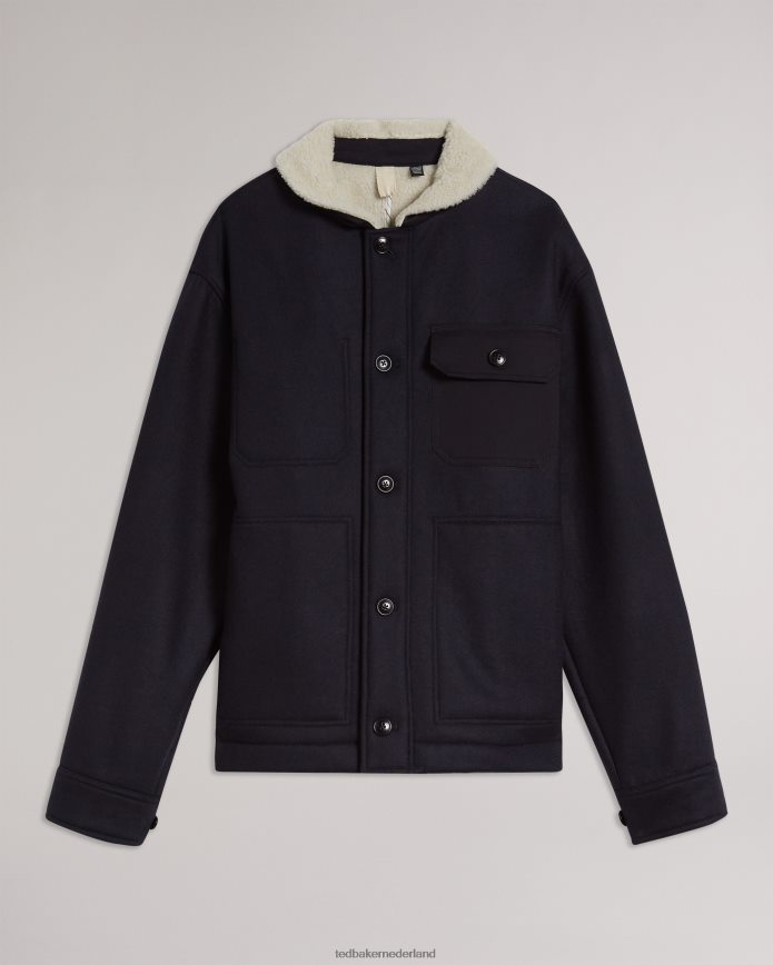 Ted Baker Jansky jas van gebonden wol marine kleding Heren 6R02N1667