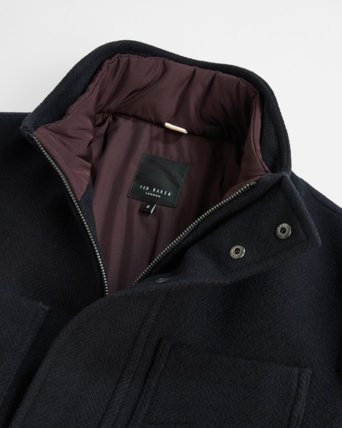 Ted Baker traks jas met trechterhals en zakken marine kleding Heren 6R02N1721